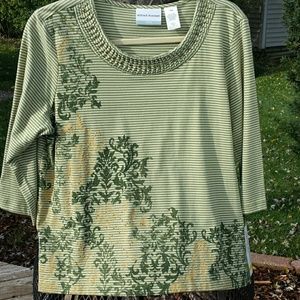NWT!! PETITE MEDIUM ALFRED DUNNER 3/4 SLEEVES TOP